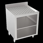 Thumbnail image #5 for Krowne Silver Series 18-GSB3 24-Inch Stainless Steel Glass Rack Storage Cabinet with 2-Level Storage, Drainboard Top and 3-Inch Backsplash