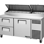 Thumbnail image #1 for True General Foodservice TPP-AT-67D-2-HC~HGTP Refrigerated Pizza Prep Table, 67.38 in, 1 Door, 2 Drawers, Stainless Steel