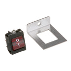 Thumbnail image #1 for AllPoints Foodservice Parts & Supplies Mavrik 8011614 Lighted Red Rocker Switch Kit with Bracket, 20A, 125/250VAC