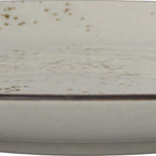 Thumbnail image #2 for International Tableware Splash™ SH-21-CR 12" Round Stoneware Plate, Fully Vitrified, Hand-Painted Reactive Glaze, Crème with Dark Brown Trim 1 Dozen