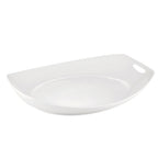 Thumbnail image #1 for CAC China Catering Collection MX-STU61 Porcelain Oval Tray, 16 x 13 x 2-1/2 in, with 2 Handles 1 Dozen