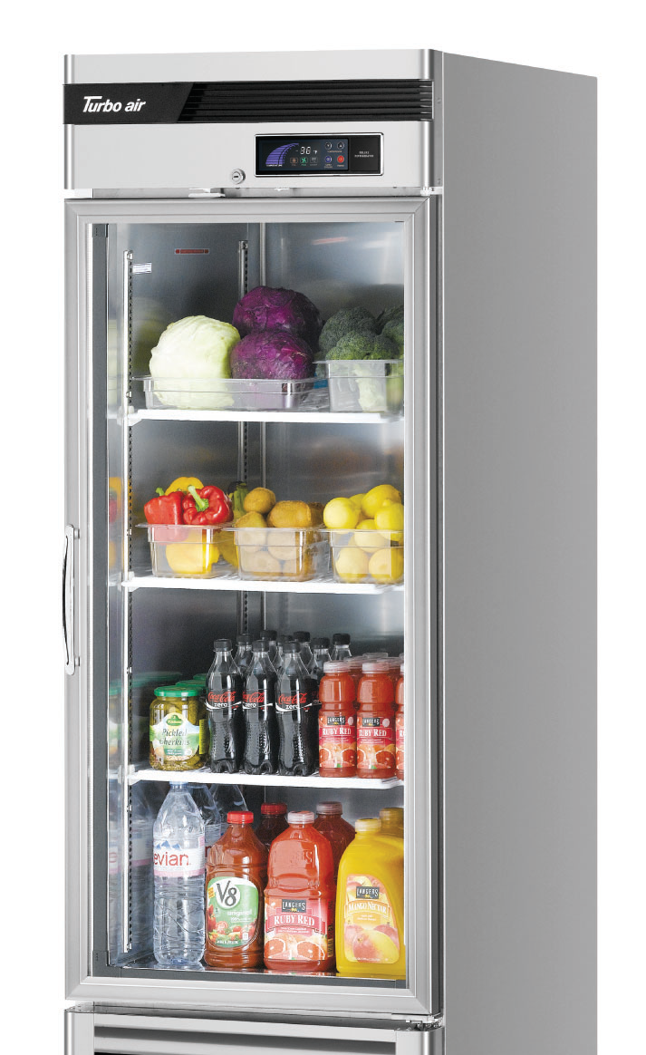 Product image #5 for Turbo Air Super Deluxe 20 Cu. Ft. One-Section Glass Door Reach-In Refrigerator, Bottom Mount Compressor