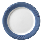 Thumbnail image #2 for Vertex China Sausalito SAU-22-B 8" Round China Plate, Sculpted Lines, Blueberry Case of 2 Dozen