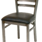 Thumbnail image #1 for ATSMFG AT&S-77C-YL Side Chair, ladder back, vinyl seat, welded 1-1/8" square metal tubing, clear coat finish
