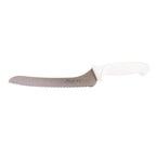 Thumbnail image #1 for Alegacy Foodservice Products PC1559WHCH Offset Serrated Bread Knife, 9-Inch Blade, White Polypropylene Handle Case of 12