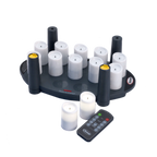 Thumbnail image #1 for Sterno 60332 Rechargeable Flameless LED Candles Set with EasyStack Tray and Remote, 3 Color Modes, 2 Illumination Modes
