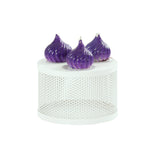 Thumbnail image #1 for Cal-Mil 22916-5-15 Round White Metal Buffet Riser, 7.5" Diameter x 5" High, with Water Pan and Liner