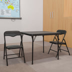 Thumbnail image #2 for Flash Furniture JB-10-CARD-BK-GG Kids' Folding Table and Chair Set, 24" Square, 20-1/4"H, Black Vinyl, 2 Chairs