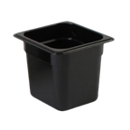 Thumbnail image #1 for Thunder Group PLPA8166BK 1/6 Size Polycarbonate Food Pan, 6" Deep, Black Case of 24