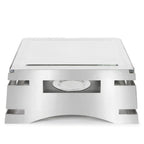 Thumbnail image #1 for Eastern Tabletop 32203AT Square All-in-One Chafer Stand, Stainless Steel, Hook-On Sterno Shelf & Griddle Top, 17"W x 16"D x 7"H