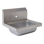 Thumbnail image #1 for Tarrison Products Ltd. TA-HS141 Wall-Mounted Stainless Steel Hand Sink, 17"W x 15-1/4"D x 13-3/8"H, 5" Deep Bowl, 8"H Backsplash