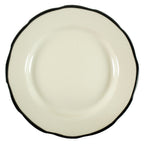 Thumbnail image #1 for Vertex China California CSCB-7 Vitrified China Scalloped Plate, 7-3/8" Round, Black Line Case of 3 Dozen