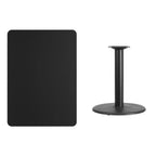 Thumbnail image #2 for Flash Furniture XU-BLKTB-3042-TR24-GG Rectangular Black Laminate Pedestal Table, 42"W x 30"D x 31-1/8"H