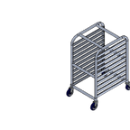 Thumbnail image #1 for Renfro Industries Inc. RISTACHRR201838 Channel Pan Rack, 21"W x 27"D x 38"H, 5" Polyurethane Swivel Casters, Edge-Holding