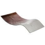 Thumbnail image #1 for Eastern Tabletop Kalydo 1648R Rectangular Tempered Glass Serving Tray, 18-3/4" x 9-3/4", Burnt Red Wave Design