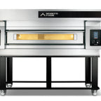 Thumbnail image #1 for AMPTO Moretti Forni S120E1 Electric Deck Pizza Oven, Refractory Stone Deck, Stainless Steel, 48-3/4"W