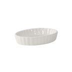 Thumbnail image #1 for Tuxton China DuraTux®© BEK-0506 Ceramic Crème Brûlée Dish, 5 oz, Oval, Fluted Case of 2 Dozen