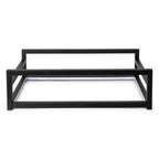 Thumbnail image #1 for Eastern Tabletop 831LB Lighted Rectangular Buffet Riser Stand, Short, Black Powder-Coated Stainless Steel, LED, 21-3/8"W x 13-3/8"D x 6"H