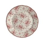 Thumbnail image #1 for Steelite International HL Ivory HL54863891 Round China Plate, 10-5/8", Carolyn Liliana Maroon, Scalloped Edge 1 Dozen