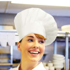 Thumbnail image #1 for Chef Works CHAT-WHT-0 Chef Hat, Adjustable Velcro Closure, 65/35 Poly/Cotton, One Size Fits Most, White