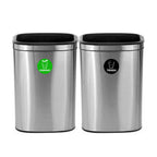 Thumbnail image #1 for Alpine Industries ALP470-40L-CO-T Compost Trash Station, 10.5 Gallon, 2-Stream, Open Top, Stainless Steel