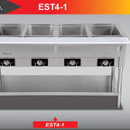 Thumbnail image #5 for Serv-Ware EST4-1 4-Well Open-Well Electric Steam Table with Stainless Steel Construction and Open Shelf Base