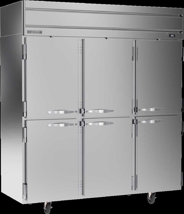 Product image #5 for Beverage-Air Horizon Series Three-Section Half-Solid Door Reach-In Refrigerator, 71.52 Cu. Ft., Top-Mounted Self-Contained