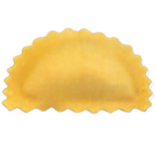 Thumbnail image #1 for Arcobaleno Pasta Equipment MOLD-AMF-RS-06B Ravioli Mold, 13 g, Half-Moon, Scalloped Edge, 2-5/8" x 1-3/8"