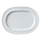 Thumbnail image #1 for Vertex China Palm PA-93-OE 11-3/8" Oblong Porcelain Platter, Mid-Rimmed, Embossed 1 Dozen