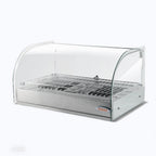 Thumbnail image #2 for Hakka Brothers Corp Hakka food processing XCR-25L Countertop Pastry Display Case with Warmer, Glass & Stainless Steel, Straight Front