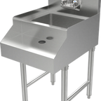 Thumbnail image #1 for ATSMFG MET MET-UBBS-1824 ATS MFG Freestanding Stainless Steel Blender Station with Dump Sink, Faucet & Drain Basket, 18"W x 24-3/8"D x 33"H