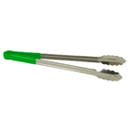 Thumbnail image #1 for Thunder Group SLTG810G Utility Tongs, 10-inch One-Piece Stainless Steel, Non-Slip Green Color-Coded Handle Case of 120