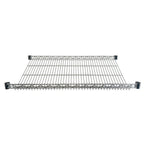 Thumbnail image #1 for Omcan 48747 Slanted Merchandising Wire Shelf, 72"W x 24"D, 27° Slant, Chrome