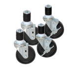 Thumbnail image #1 for Component Hardware CSTPK-5PES-3 4-Piece 5" Expanding Stem Caster Pack, 2 Swivel/2 Brake, Polyolefin, 250 lb Capacity Each