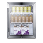 Thumbnail image #2 for Summit Commercial SPR314LOS Countertop Outdoor Refrigerator, 2.1 cu. ft., Reversible Glass Door with Lock, Black