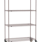 Thumbnail image #1 for Metro Super Erecta SE-3048K4-80-M4 Mobile Wire Shelving Unit, 48"W x 30"D x 80"H, 900 lbs per unit, evenly distributed1" shelf adjustment, (4) wire