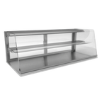 Thumbnail image #1 for RPI Industries Vienna VIDD4-20-R-SL Dry Countertop Pastry Display Case, 57-1/8" W, Full Service, Slanted Tilt-Out Front Glass, Stainless Steel
