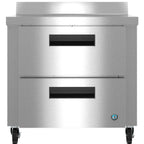 Thumbnail image #1 for Hoshizaki WR36B-D2 36-Inch 2-Drawer Worktop Refrigerator, 1-Section, Stainless Steel, 8.64 cu. ft., Self-Contained Rear-Mounted