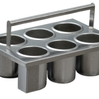 Thumbnail image #1 for Steril-Sil Company E1-BS6OE-SC-750 6-Compartment Stainless Steel Drop-In Flatware Container Basket