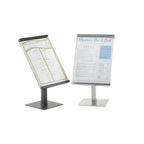 Thumbnail image #1 for Cal-Mil One by One 1153-15-74 Freestanding Metal Sign Stand with Magnetic Front, Silver, 15-1/2"H