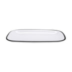 Thumbnail image #1 for G.E.T. Settlement Bistro CS-1280-W/BK . . Melamine Rectangular Dinner Platter, 11-3/4" x 7-3/4", White with Black Trim 1 Dozen