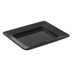 Thumbnail image #1 for G.E.T. GET ML-12-BK 12" Square Wide-Rim Melamine Plate with Rubber Feet, Black Case of 12