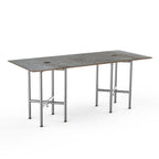 Thumbnail image #1 for Steelite International Mogogo, Clix MGCCVG01GSXX Rectangular Buffet Table, 72" x 30" x 30"H, Grey Slate Laminate, Stainless Steel Legs