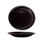 Thumbnail image #1 for International Tableware Cancun CAN-6-B Ceramic Plate, 6-1/2" Round, Narrow Rim, Rolled Edge, Black Case of 3 Dozen