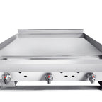 Thumbnail image #1 for Connerton CG-42-T Countertop Gas Griddle, 42"W x 24"D Cooking Surface, 1" Smooth Steel Plate, 3 Thermostatic Controls