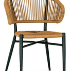 Thumbnail image #1 for G & A Commercial Seating 826 Commercial Outdoor Side Chair, Woven Synthetic Rope Seat, Aluminum Back and Frame