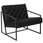 Thumbnail image #1 for Flash Furniture Hercules - Madison ZB-8522-BK-GG Upholstered Lounge Chair with Tufted Seat and Back, Bonded Leather, Slanted Arms