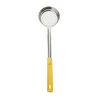 Thumbnail image #1 for Browne USA Foodservice 5757450 Solid Stainless Steel Food Portioner, 5 oz, 10-4/5 in, Yellow Polypropylene Handle