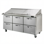Thumbnail image #1 for Blue Air FSE LLC BLMT72-D6-HC Three-Section Mega-Top Sandwich Prep Table, 6 Drawers, 30-Pan Capacity, 72-3/8"W