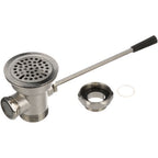 Thumbnail image #1 for AllPoints Foodservice Parts & Supplies 1001017 Lever Waste Valve Sink Drain, 3" Opening, 1-1/2" Outlet, Stainless Steel